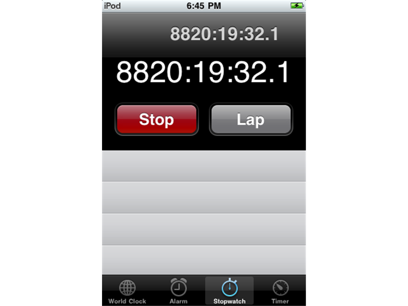 Most Hours Logged On An iPod Stopwatch